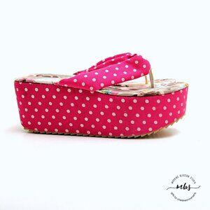 NWOT Machi Platform Polka Dot Sandals